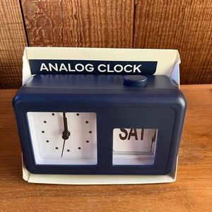 Analog Clock Retro Flip Blue Modern Decor Kids Dorm Travel